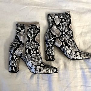 Aldo animal print heeled booties